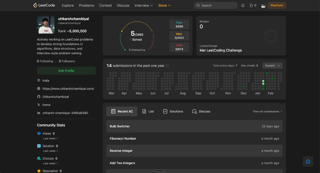 LeetCode Profile
